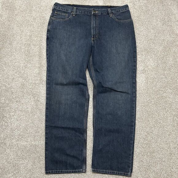 Carhartt Men's 40x32 Relaxed Jeans Straight Leg 101483-968 Blue Denim Workwear - Picture 2 of 10